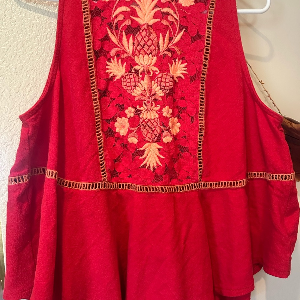 Free People Flora embroidered tulip Tank Top